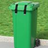 Wheelie Bin Locks - Metal Double Claw Trash Can Lock | 2pcs Adjustable Elastic Lid Straps | Garbage Can Lid Lock with Fixed Hooks