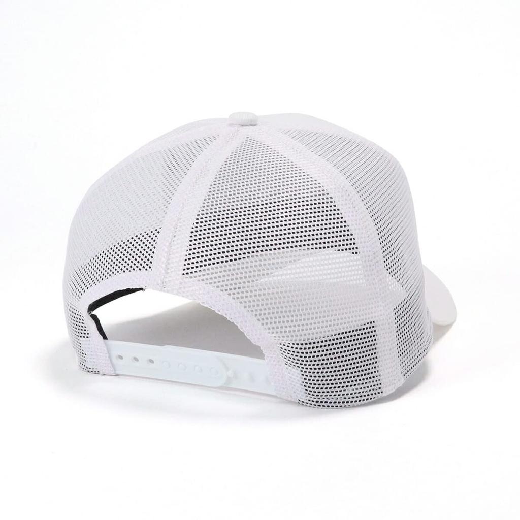 New Era 9Forty A-Frame Trucker Mesh Cap with Metal Flag Logo Patch, White, Tonal Color Patch, Exclusive To ONSPOTZ