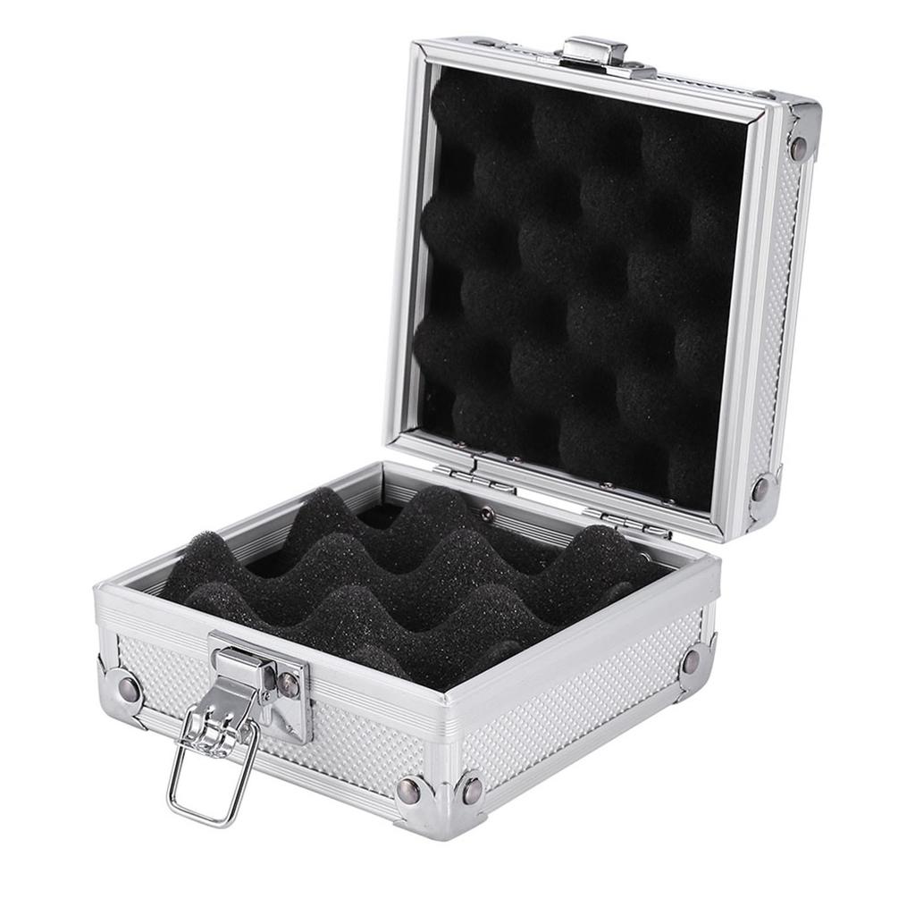Aluminum Alloy Machine Case   Storage Box with Lock for Moving Coil Machines Electronics Silver 11X11X6Cm