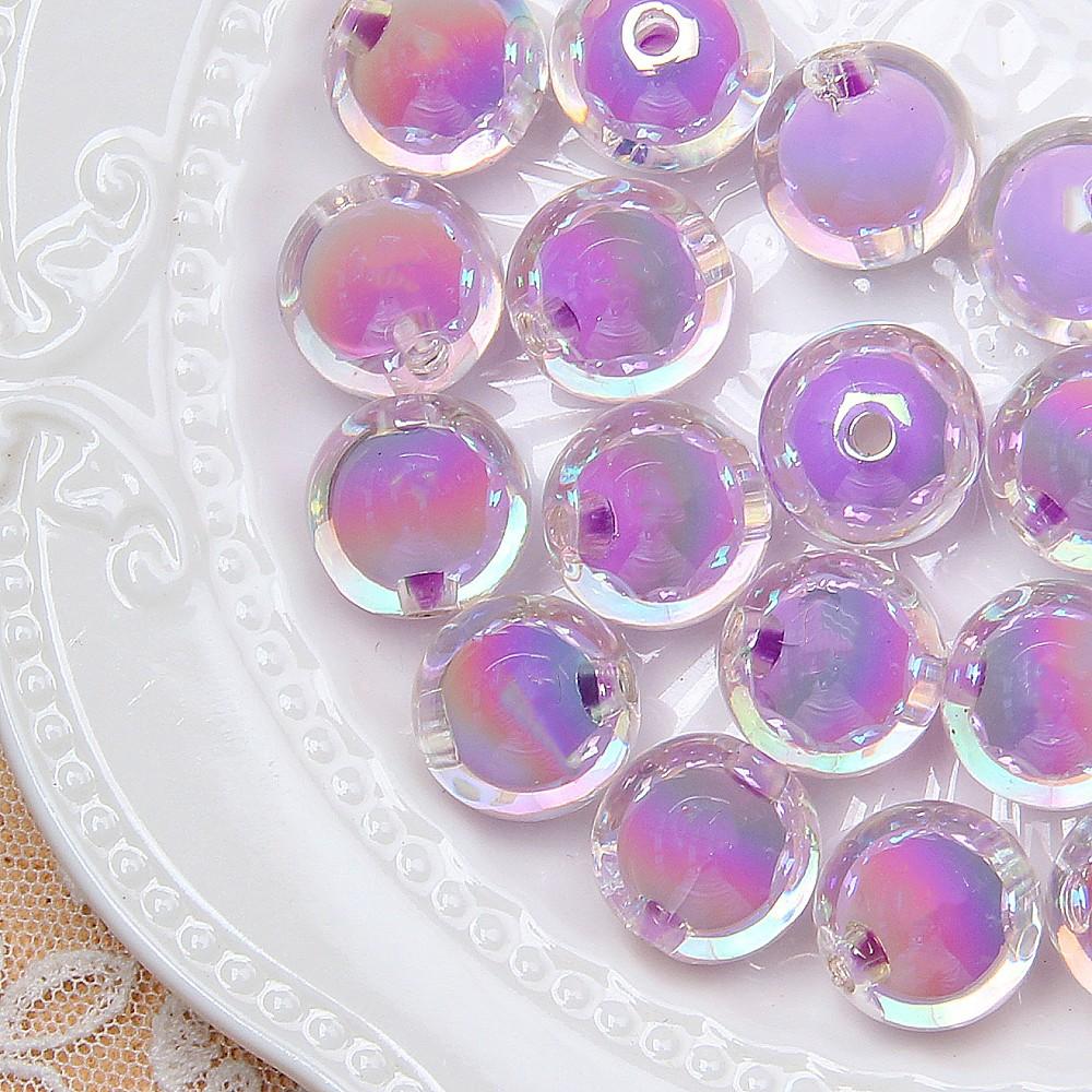10/60Pcs 16Mm Round Mixed Color Shine Smooth Acrylic Spacer Beads For Jewelry Making Diy Handmade Bracelet Necklace Accessories