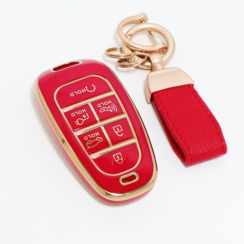 6 Button Tpu For Hyundai Atos Solaris Prime Nexo Sonata Staria Ioniq Palisade Tucson Santa Fe Car Key Case Cover Fob Accessories