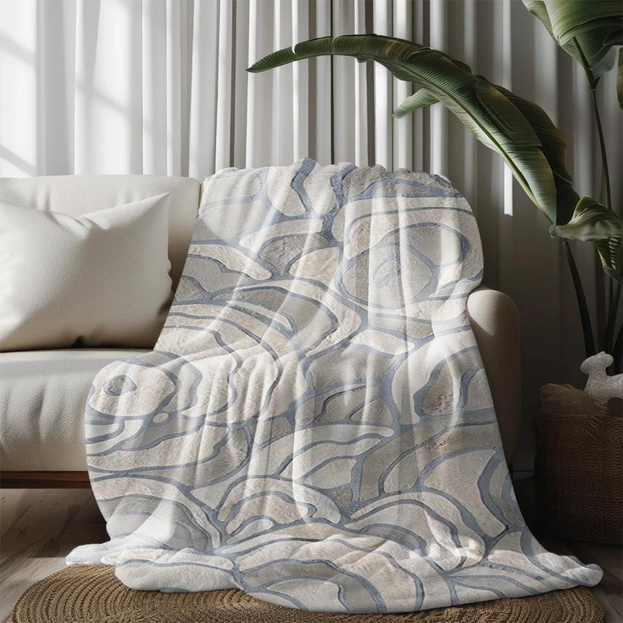 Abstract Pattern Blanket Microfiber Flannel Cover Blanket Bedroom Living Room Sofa Soft And Comfortable Home Decoration