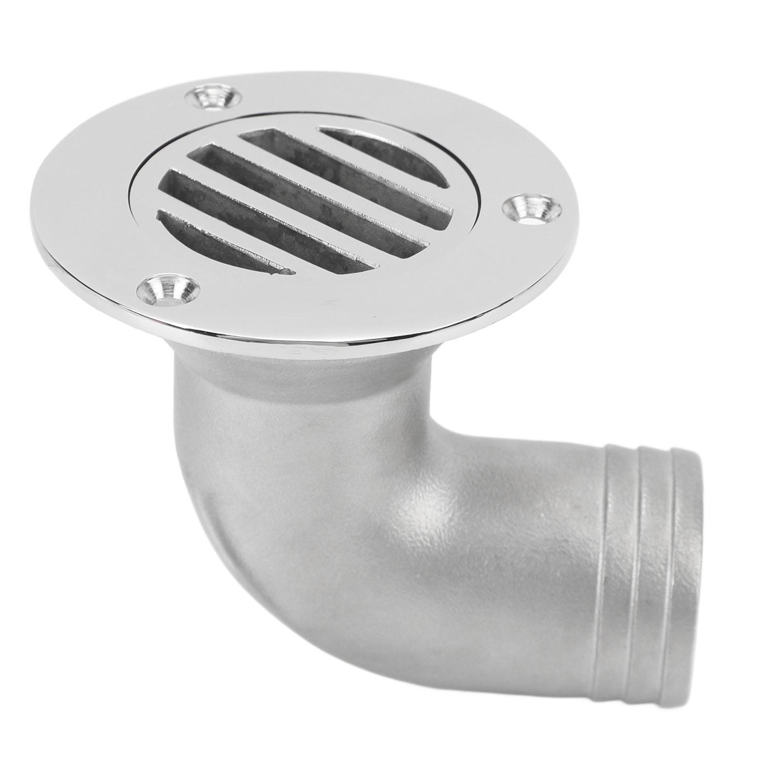 

Boat Deck Drain 90 Degree Elbow 316 Stainless Steel Split Floor Deck Drain for Fishing Boat Yacht 38mm / 1.49in