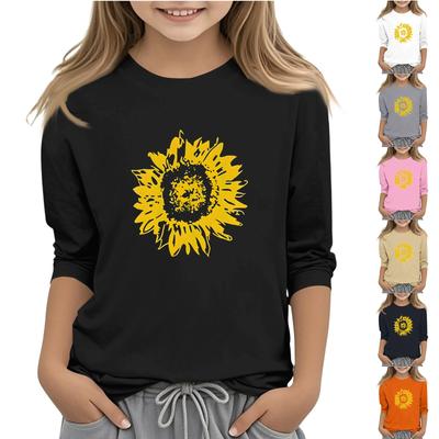Children's 3/4 Sleeve O-neck  Daily Casual  Printed Top