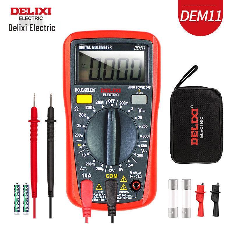 DELIXI Digital High-Precision Multimeter: Anti-Burn, Portable, Smart, Auto, Multipurpose Meter for Electricians.
