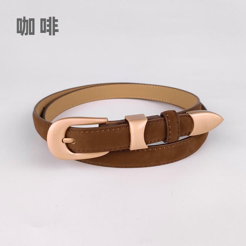 Vintage Matte Cowhide Women'S Genuine Leather Belt Casual Pants Jeans Premium Women'S Belt