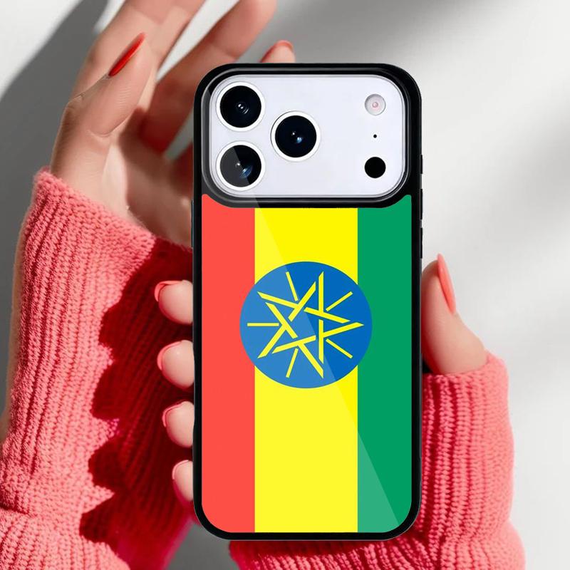 Ethiopia Flag Phone Case for iPhone 17 16 15 14 13 Pro Max Back Cover for 12 11 Pro Coque