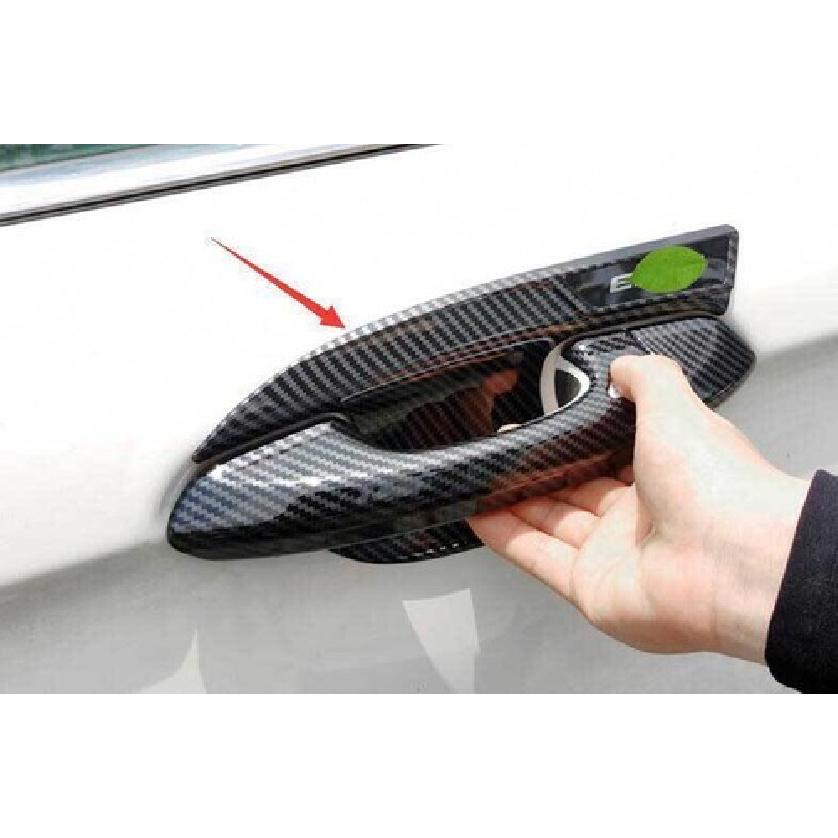 Cover Trim Exterior Outside Door Bowl For Ford Edge 2015-2021 Blade Carbon Fiber