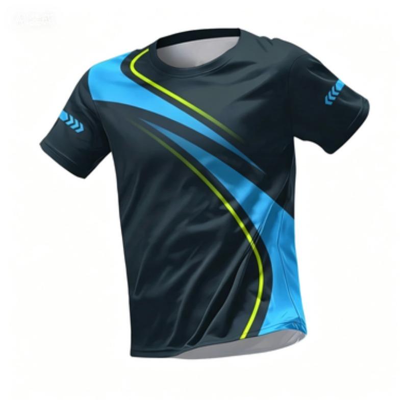 Sportliches, atmungsaktives, dünnes Herren-Fitness-T-Shirt mit Kurzarm und Farbverlauf