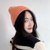 Women's Winter Daily Valve Knit Orange Beanie Hat