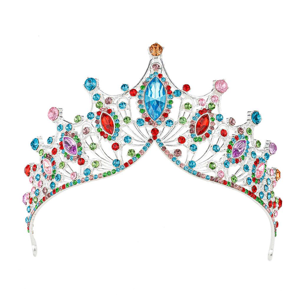 

Нові Весільні Елегантні Вінтажні Барокові Барвисті Кришталеві Тіари Корони для Жінок Дівчат Нареченої Весільні Прикраси для Волосся Аксесуари