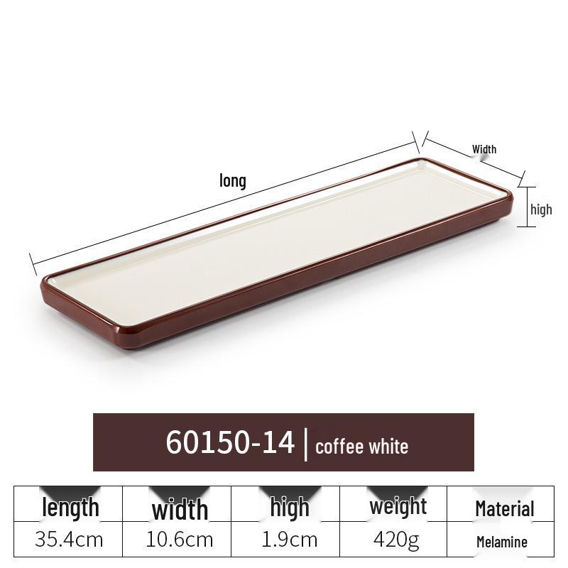 Rectangular Faux Porcelain Melamine Sushi Platter - Artistic Dishware for Hotels and Restaurants