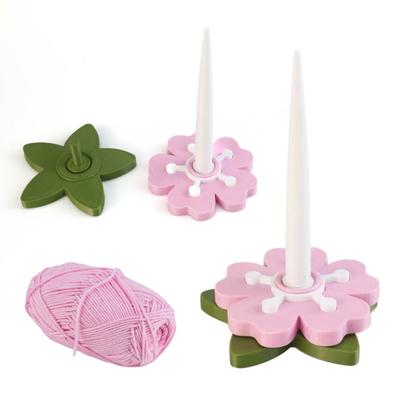 Flower Yarn Holder 3D Printed Floral Shape Base Knitting Yarn Ball Spinner Dispenser Stand Storage Organizer Knitting Crocheting Accessories