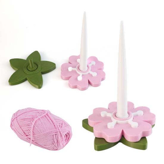 Flower Yarn Holder 3D Printed Floral Shape Base Knitting Yarn Ball Spinner Dispenser Stand Storage Organizer Knitting Crocheting Accessories