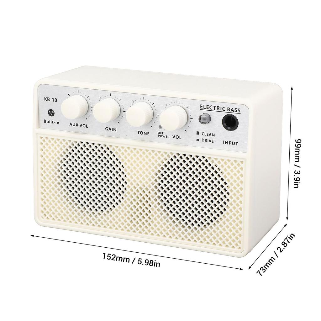 KOKKO KB-10 Bass Amplifier Portable Mini Audio 10W Mini Bass Amplifier Portable Rechargeable Bass Guitar Practice Amplifier
