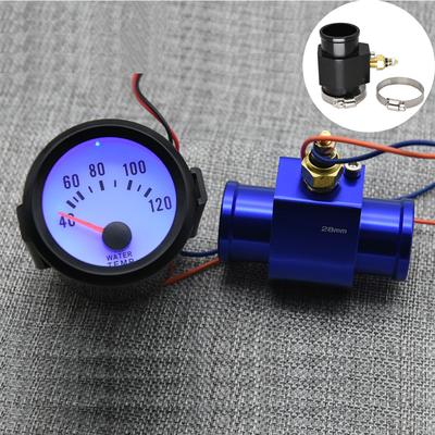 52MM Racing 40~120 Celsius Water Temperature Gauge with Sensor 1/8 NPT Water Temp Joint Pipe Sensor Radiator 26mm-40mm