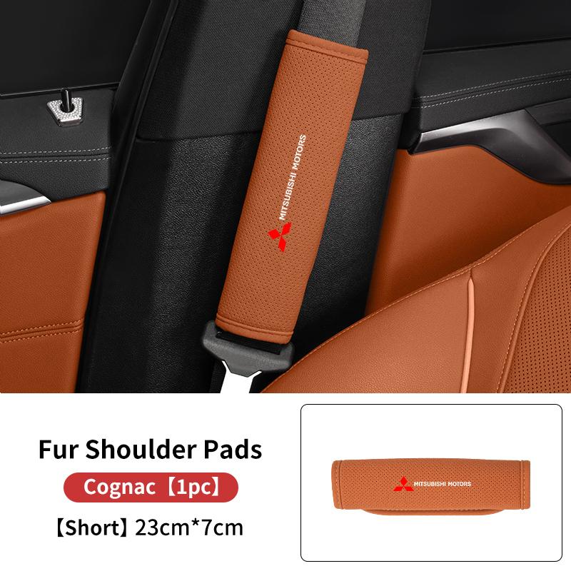 For Mitsubishi Breathable Car Logo Seat Belt Shoulder Cover Strap Padding Protection Mat Outlander Lancer Eclipse Mirage Xpander