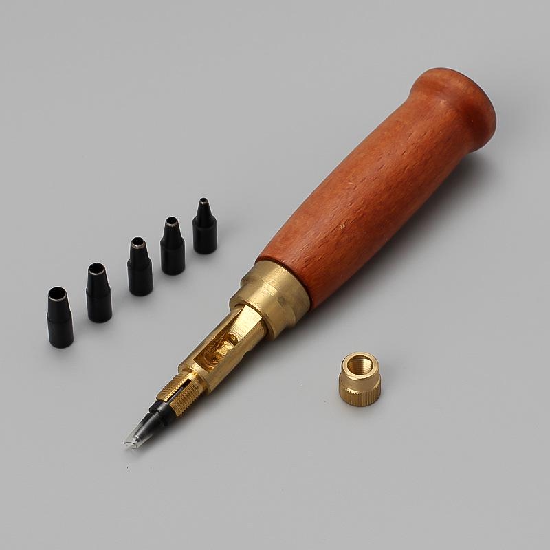 

Набор для самостоятельной сборки автоматического многоголовочного дырокола для кожаных ремней, 6-компонентный вращающийся пробойник