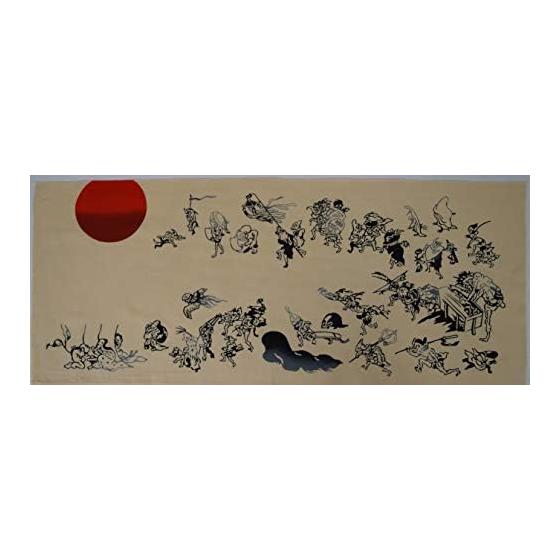 Todaya Shoten Rinen-zome Tenugui Hand Towel, Hyakki Yako, 376, 100% Cotton, Chusen, Japan