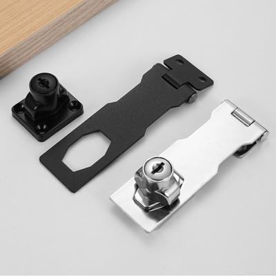 Portable Security Furniture Locks No-punch Stainless Steel Security Wooden Door Buckle With 2 Keys Hardware Anti-theft