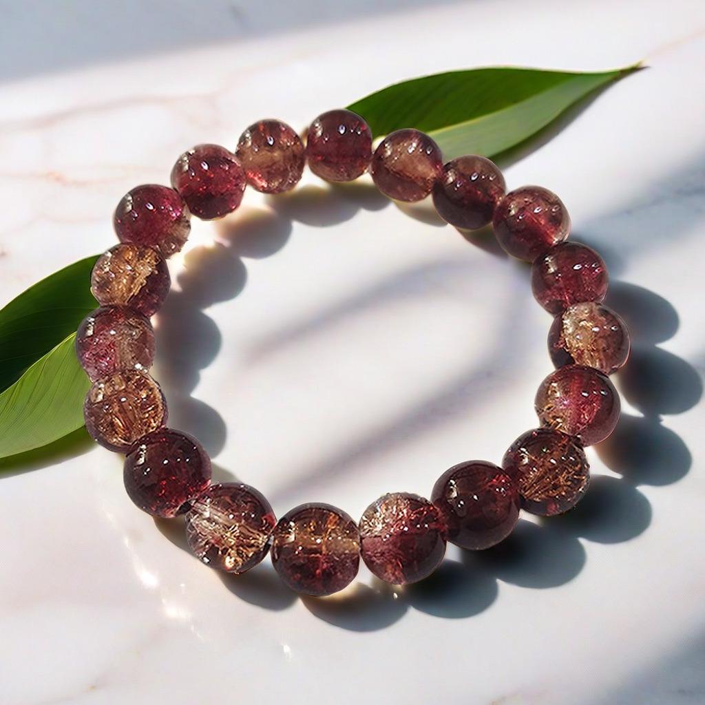 10mm Dopamine Jade Crushed Glass Bracelet: Women's Light Luxury Fidget Beaded Bracelet