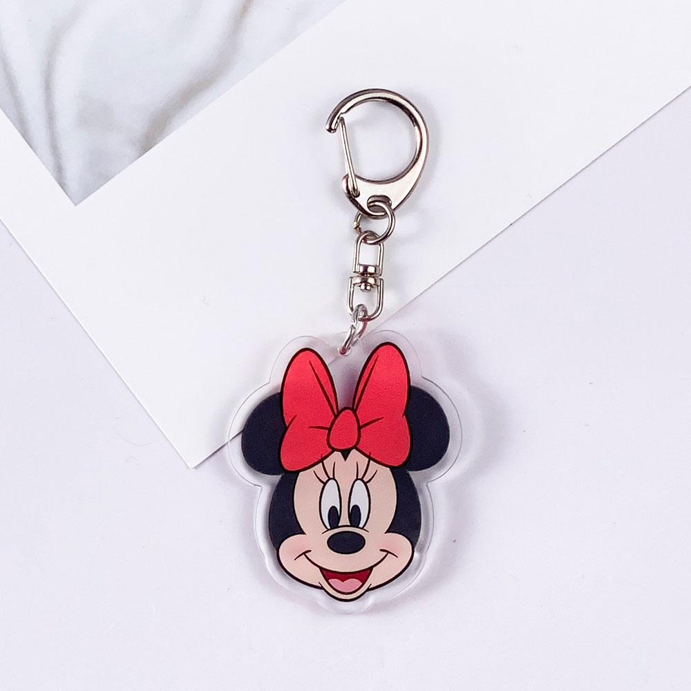 6 ks Disney Mickey Mouse Minnie Mouse Akrylové Klíčenky Příslušenství Roztomilý Přívěsek na Tašku Batoh Klíčenka Dárky Pro Přátele