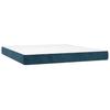Box Spring Bed with Mattress & LED Dark Blue 160x200 cm Velvet
