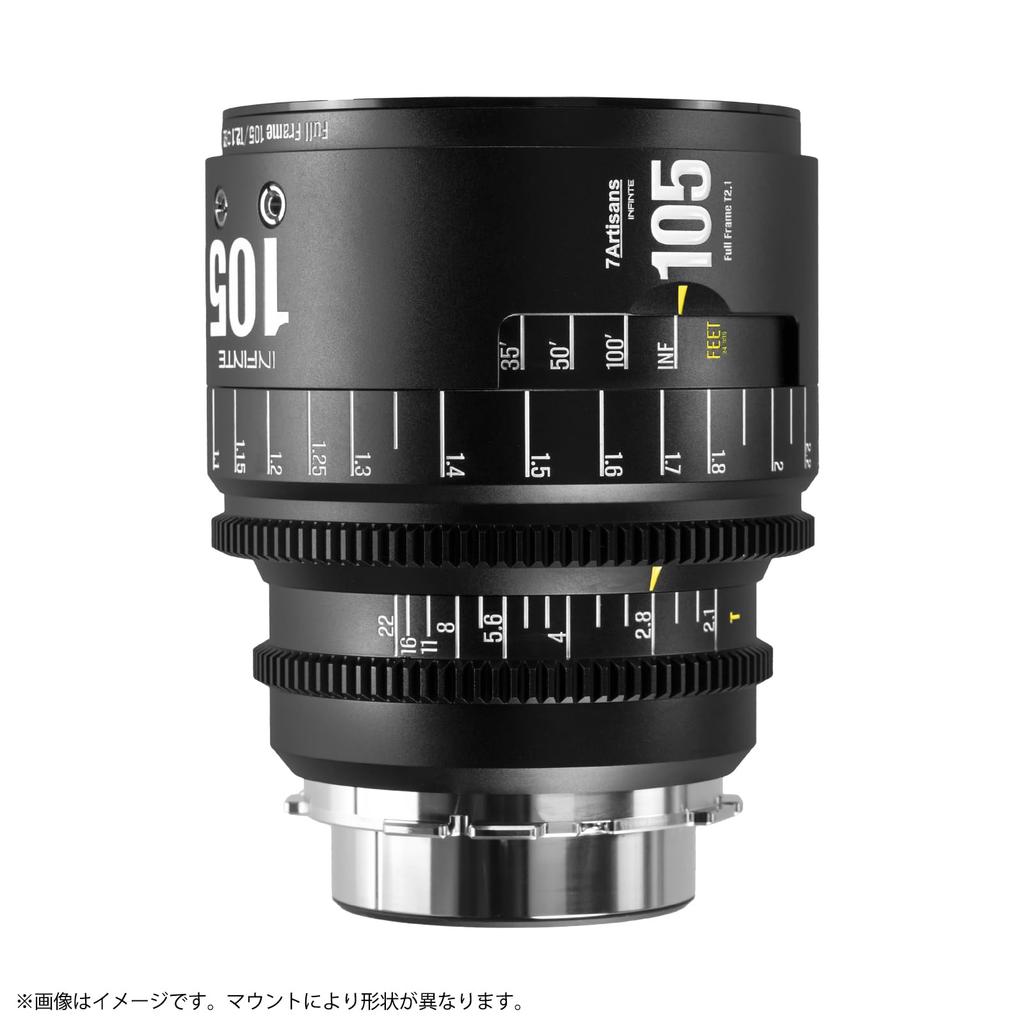 7artisans INFINITE 105mm Cinema Canon EF Single Manual Medium Large for Shooting T2.1 Lens, Mount, Full-Frame, Focus, Focus, Telephoto, Aperture,