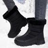Women Warm Fleece Lined Snow Boots  Non-slip Rubber Sole Zipper Design Easy To Wear Suitable for Daily Walking in Cold Weather