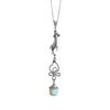 Creative Fashion Celtic Knot Hand-shaped Moonstone Pendant Necklace Women's Gothic Party Witch-style Outfit Jewelry Accessories