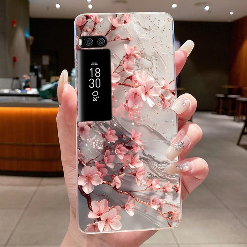 Phone Case For Meizu Pro 7 Case For Meizu Pro 7 Plus Capa Coque Flower Butterfly Thin Covers Transparent Soft Silicone TPU Cover