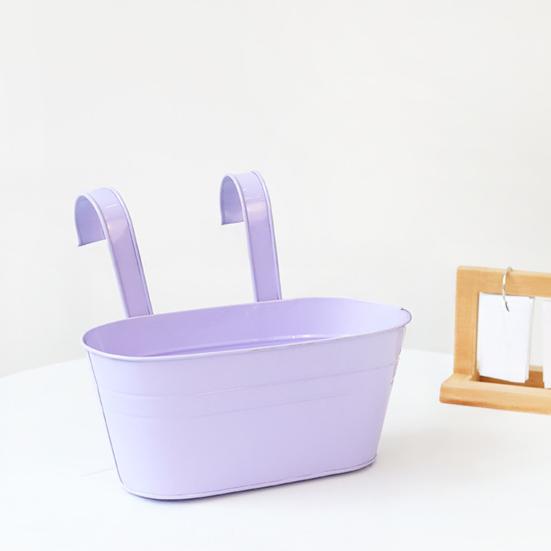 4 Pcs Iron Hanging Flower Pots Wall Planters with Detachable Hooks Drainage Holes Indoor Outdoor Hanging Planters