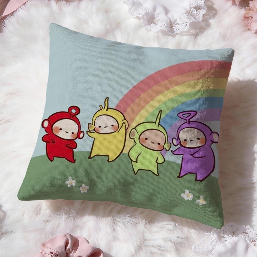 Cute T-Teletubbies Cushion Cover Premium Comfort Reversible Pillow Cove -Two in One Design for Any Room & Car Interior