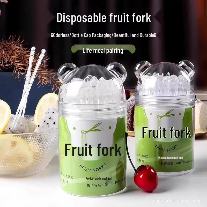 ZISIZ Disposable Food-Grade Plastic Fruit & Cake Forks