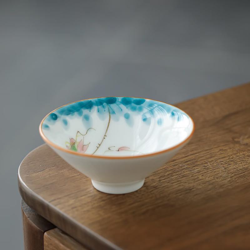 Hand-painted Ceramic Underglaze Teacup Set