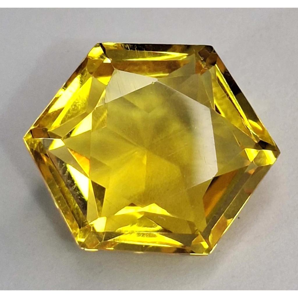 Natural Yellow Citrine Hexagon Cut 15-17 Ct Beautiful Certified Loose Gemstone