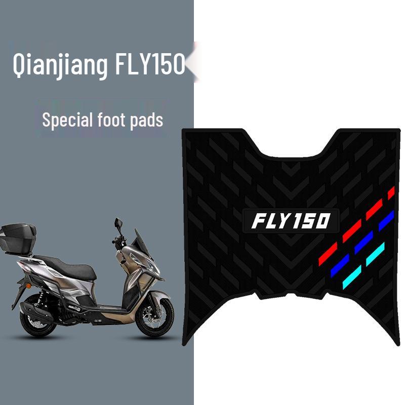 Qianjiang FLY150 Rubber Foot Pads: Three-Stripe, Waterproof, Non-Slip Pedal Accessories