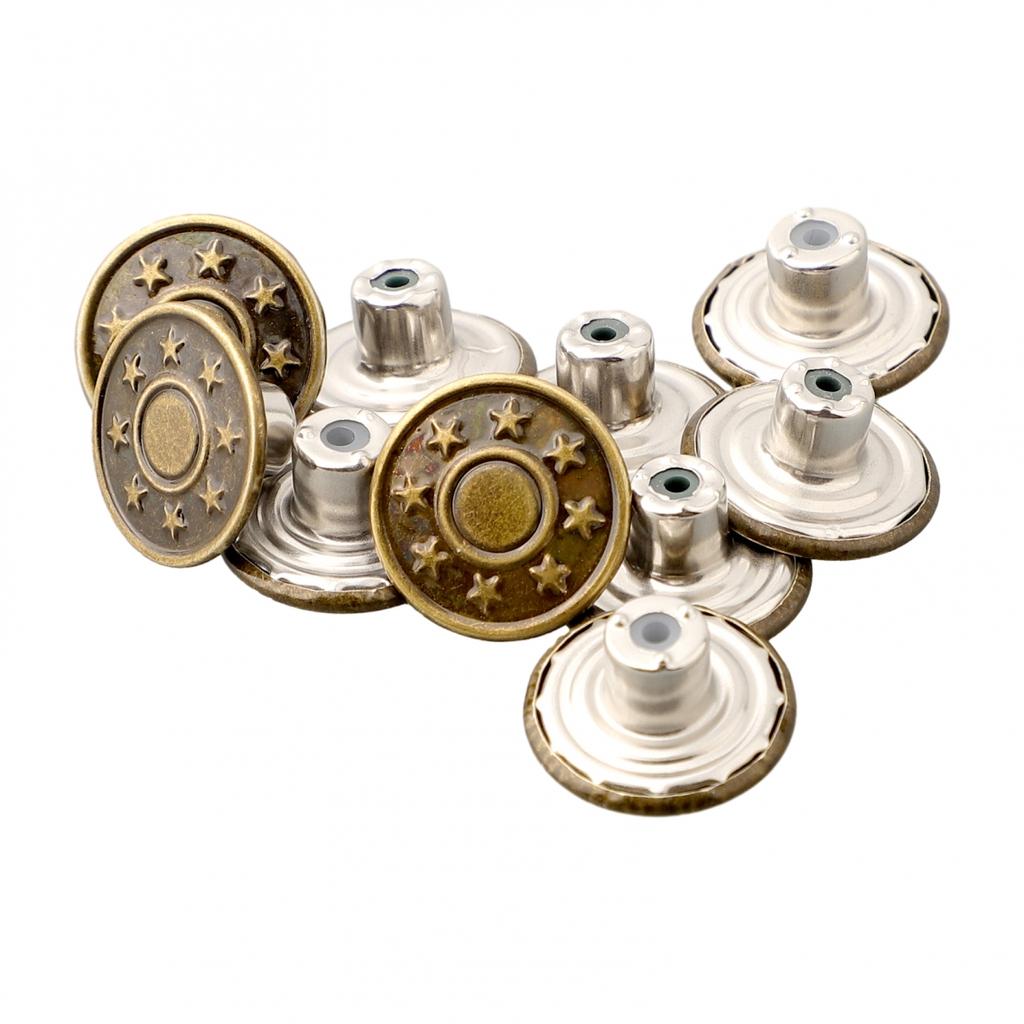 Screw Button Metal Jean Button Repair Replacement Metal Jeans Buttons