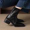 Krazing Pot Microfiber Winter Square Toe Modern Size 33 Boots Size 43 Zipper Fashion Ankle Boots