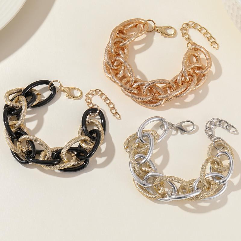 Hip Hop Thick Bracelet, Street Auction Personalized Multi-Layer Jewelry Punk Metal Chain Bracelet Women
