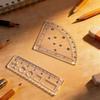 1pcs Pocket Mini Ruler Transparent Protractor Multi-functional Straight Ruler  School Office