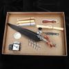 Retro Quill Feather Writing Pen Gift Box with Empty Ink Bottle Quill Set for Friends Black
