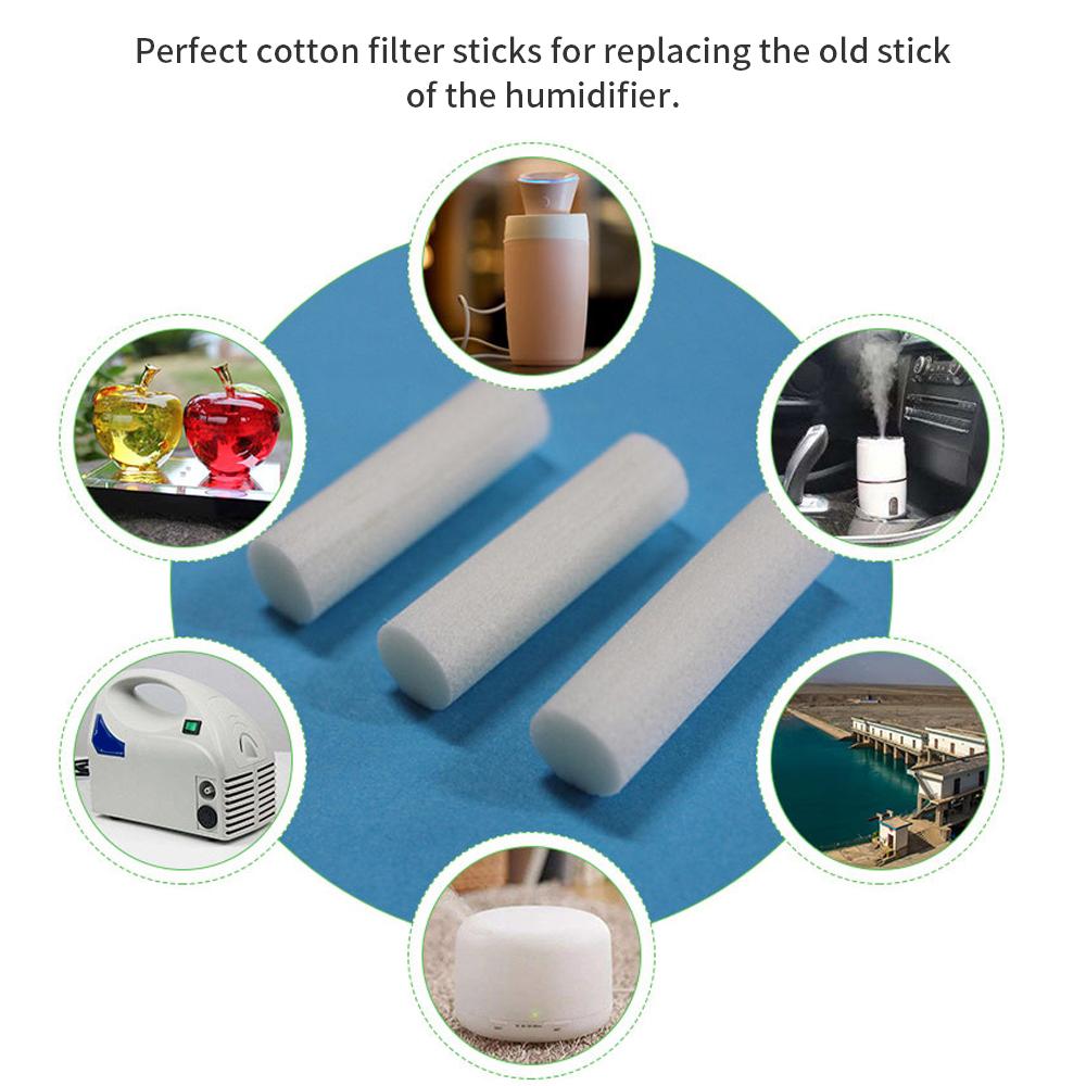 10Pcs Humidifier Sticks Replacement Cotton Filter 10mm Core Cotton Filter Wicks for Portable USB