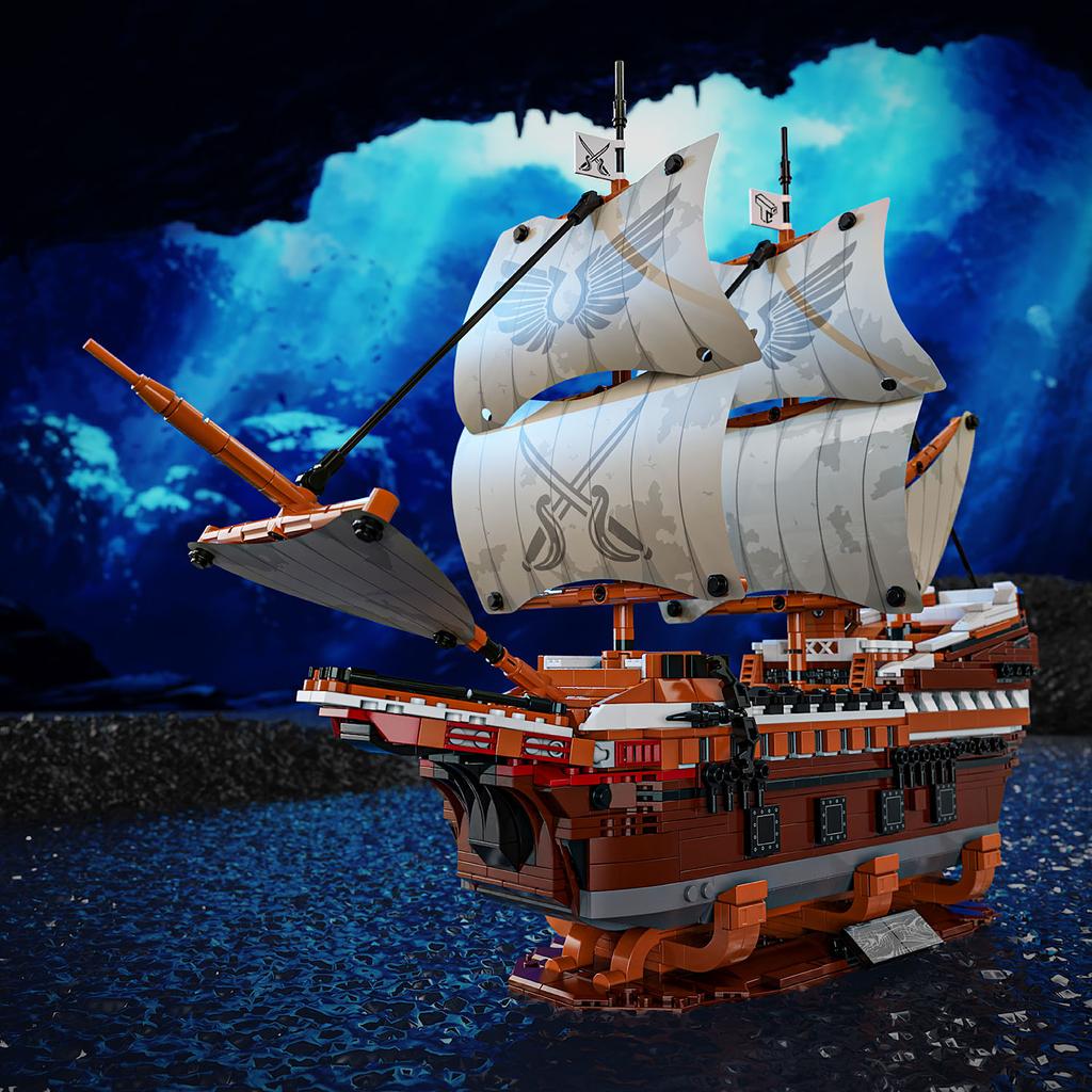 2076pcs Pirates Of The Mayflower Warship Building Blocks Boat Bricks Caribbean MOC Assembly Toys For Kids Birthday Gifts