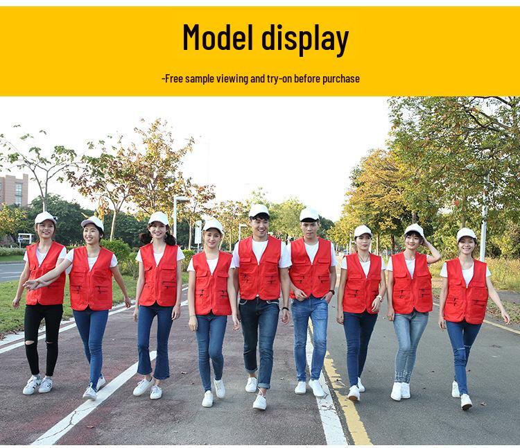 Custom Logo Multi-Pocket Reflective Safety Vest for Photography, Volunteers, and Construction