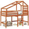 Loft Bed Frame Wax Brown 90 X 190 Cm Solid Pine Wood