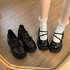 Women's Leather Shoes 2026 Autumn Thick Soled Platform Comfortable Anti Slip Mary Jane Fashion Students Round Toe Zapatos Mujer