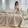 Vinter fortykket teppe Dobbeltsidig fluff plysj dobbeltlags 3D jacquard ensfarget kontor lur sovesal Hjemmeseng Sofa Reise Koselig Varmt teppe