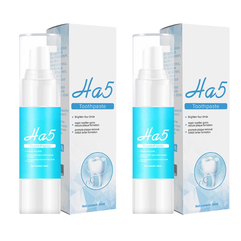 Le dentifrice à l'acide hyaluronique HA5 élimine efficacement les taches et les taches sur les dents.; Éclaircir les dents Renforce, protège et blanchit les dents sensibles