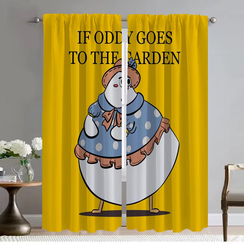 Oddy Curtains for Living Room Curtain Kitchen Curtains 2 Pieces Shades Partition Tulle for Bedroom Halloween Decoration Blackout
